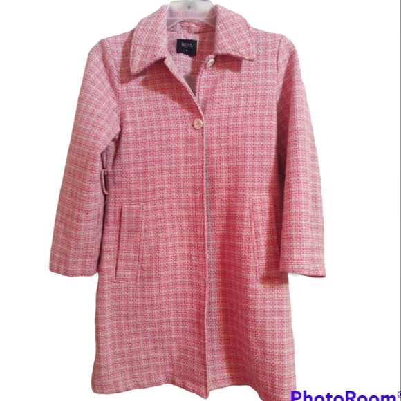 WEEK&®™ Retro Tweed Pink & White Coat - Picture 3 of 4